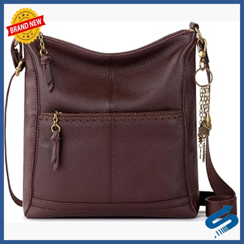 Leather Crossbody Hobo Bag With Adjustable Strap And Multiple Pockets
